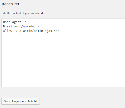 Editing Robots.txt