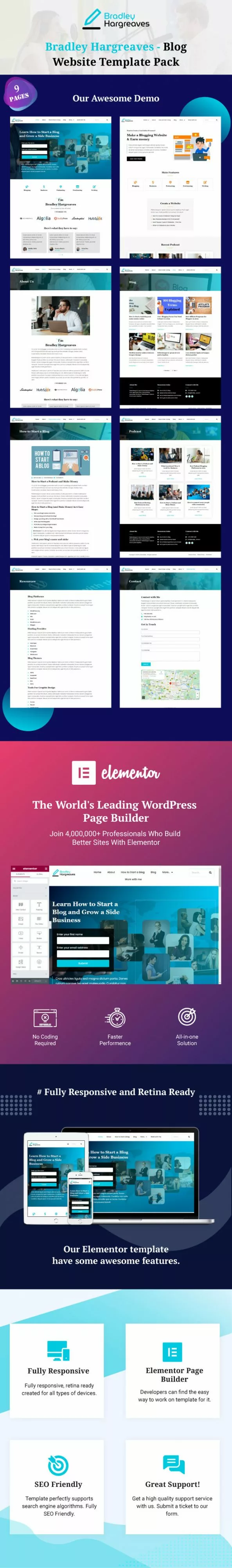 Bradley-Hargreaves-Blog-Website-Template-Pack