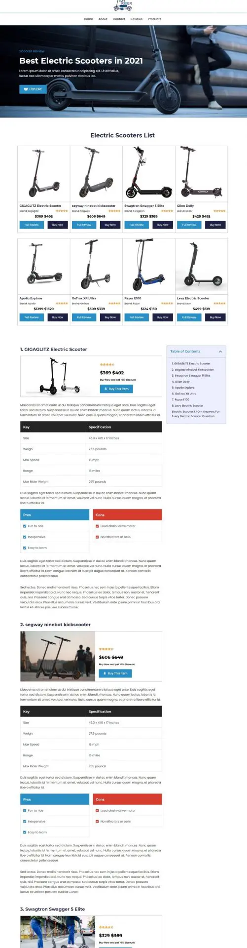 ezyrider-amazon-product-review-page-template